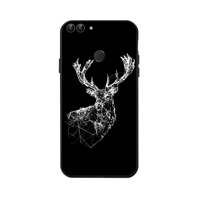 Черный мягкий силиконовый чехол с 3D рисунком для Huawei P Smart 2018 милым телефона Huwei Honor