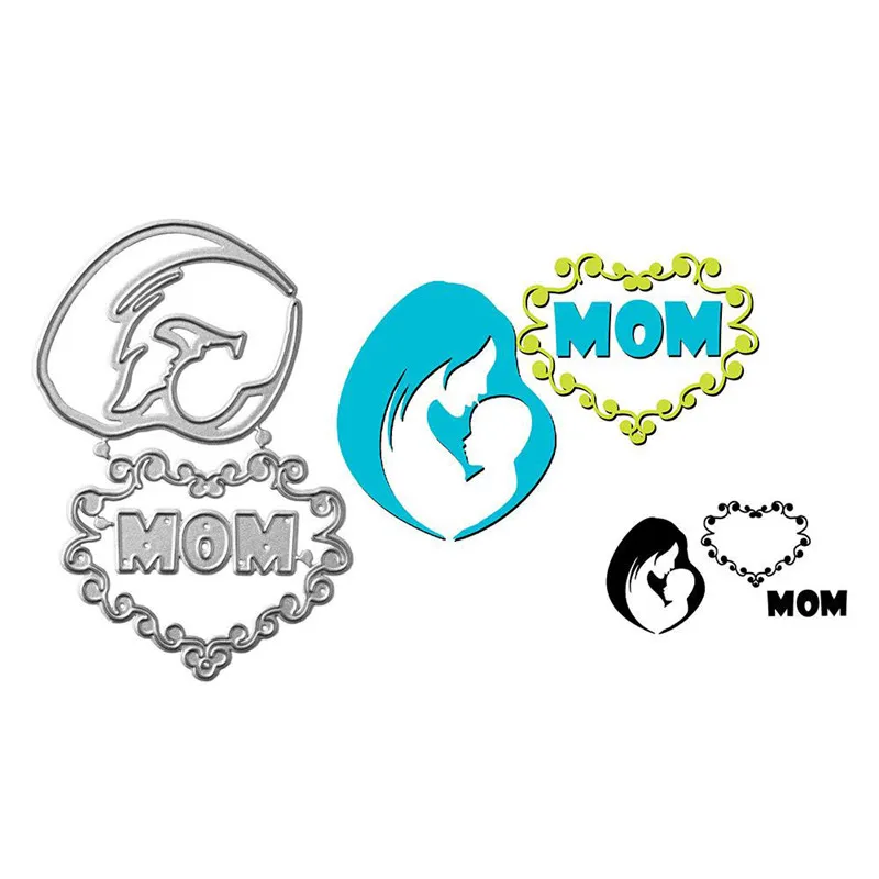 Металлические Вырубные штампы YaMinSanNiO Mom Baby с кружевной рамкой в форме сердца для
