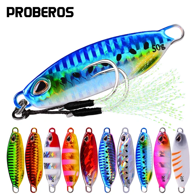 PROBEROS 5Pcs/lot Drag Metal Cast Jigging Spoon 10g-15g-20g-30g-40g-50g Shore  Casting