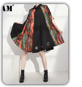 [EAM] High Elastic Waist Green Drawstring Wide Leg Long Trousers New Loose Fit Pants Women Fashion Tide Spring Autumn 2020 1X847
