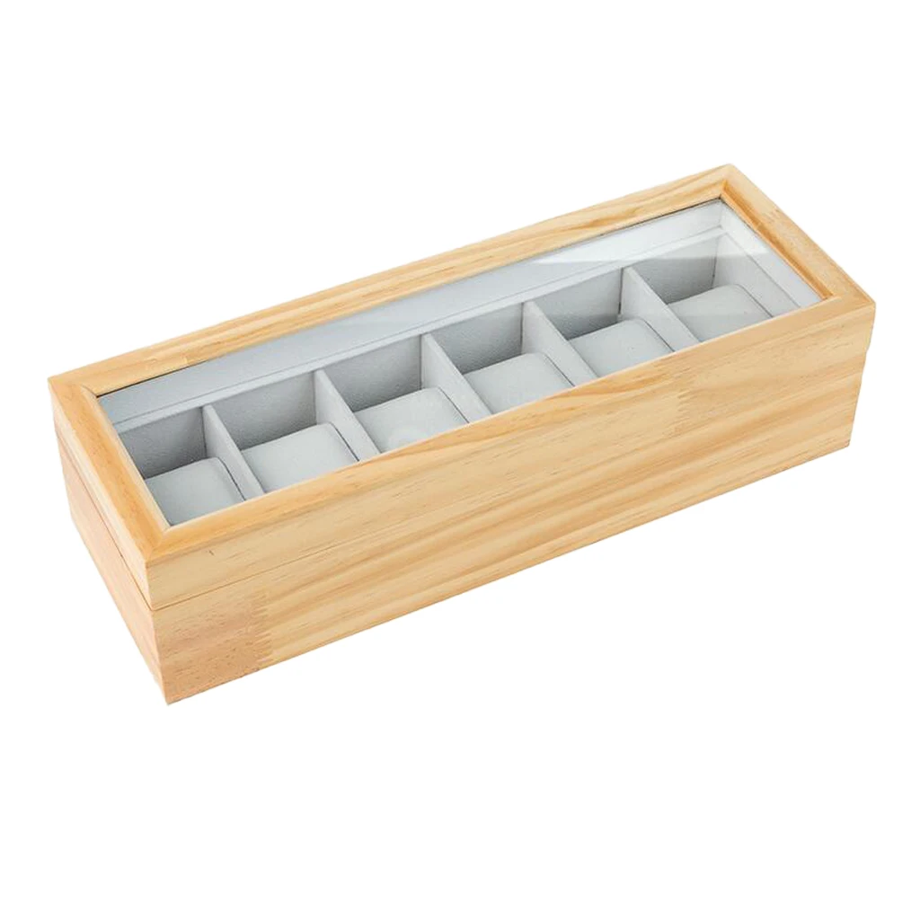 

Unfinished Pine Wood Watch Display Case Wristwatch Storage Box Perfect Packing