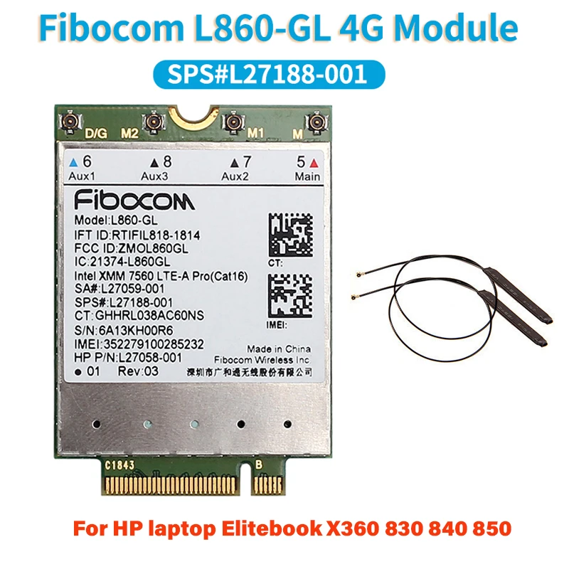 Беспроводной модуль Fibocom L860-GL 4G Wlan карта SPS # L27188-001 LTE-A Pro cat16 1Gbps беспроводная WWAN для