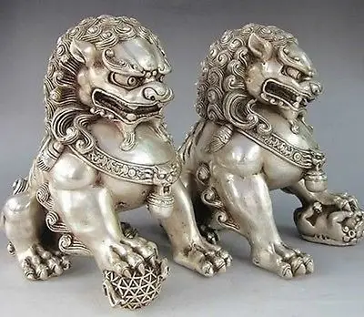 China's rare delicate brass sculpture ssangyong pray dragon bell Feng shui