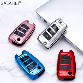 

Soft TPU Car Folding Key Case Cover Shell For Hyundai Elantra Solaris 2017 Santa Fe Tucson Verna i35 i40 Genesis F Accessories