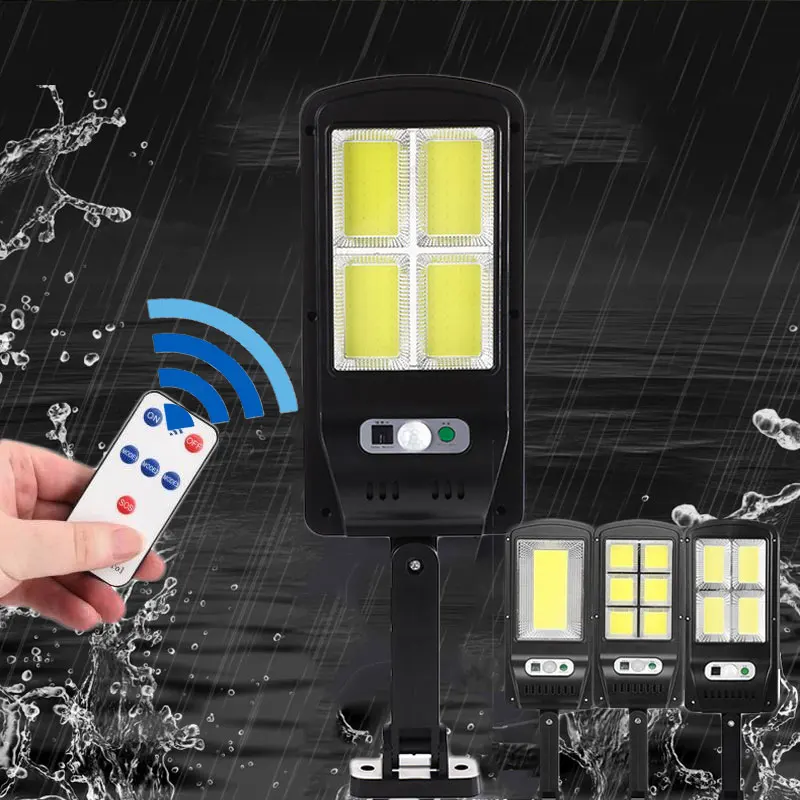 2020 New Powerful Remote Control Upgraded COB Solar Light PIR Motion Sensor IP65 Outdoor Solar