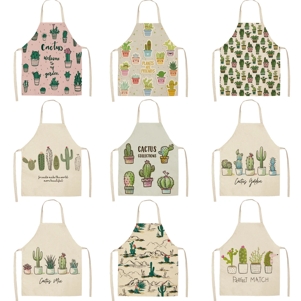 Silstar Tex Cactus Succulents Cosmetic Aprons Potted Plants Work Apron For Restaurant Cooking Baking Women and Men