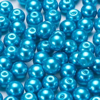 

200Pcs 8mm Environmental Dyed Glass Pearl Round Beads for Jewelry Craft Making