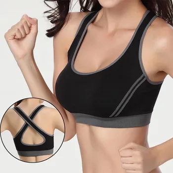 

Sport Absorb Sweat Cotton Jogging New Arrival New Style Bra Yoga Running 1Pc Quick-dry Girl Vest Gym Fitness Top Women