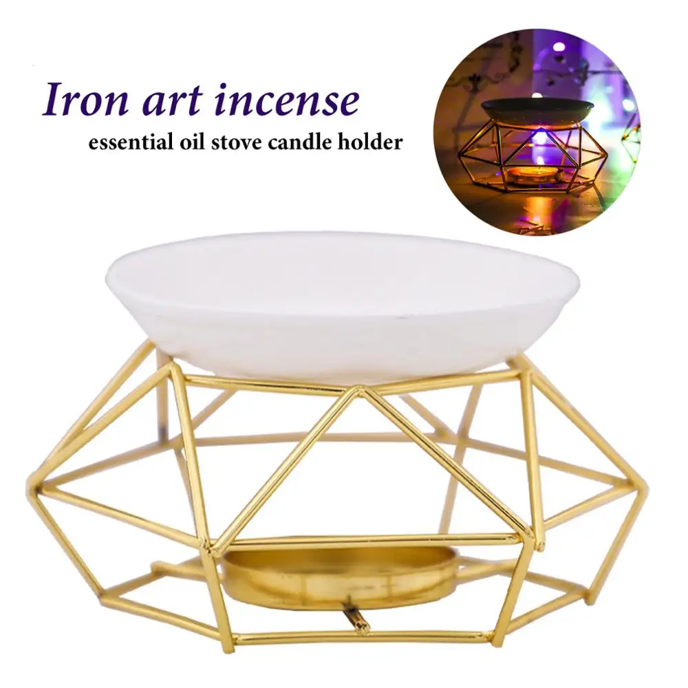 Essential Oil Burner Stainless Steel gold Aromatherapy Aroma Glass Lamp nordic Gift Crafts Home Decoration kaarsen essential oil |
