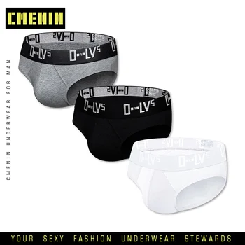 

CMENIN 3pcs/lot Comfortable slips homme cotton Sexy Underwear Men Jockstrap Briefs Men Bikini Gay Men Underwear Male OR209