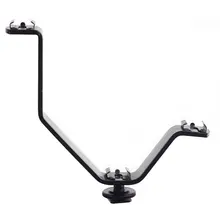 Heavy-Duty Camera Triple Mount Hot Shoe V Mount Bracket Video Accessory Triple Shoe Bracket for Video Monitors Microphones