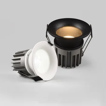 

Anti-glare Embedded Led COB Ceiling Recessed Downlight 7w 12w Round Dimmable LED Wall Wash Light Hotel Villa Lighting