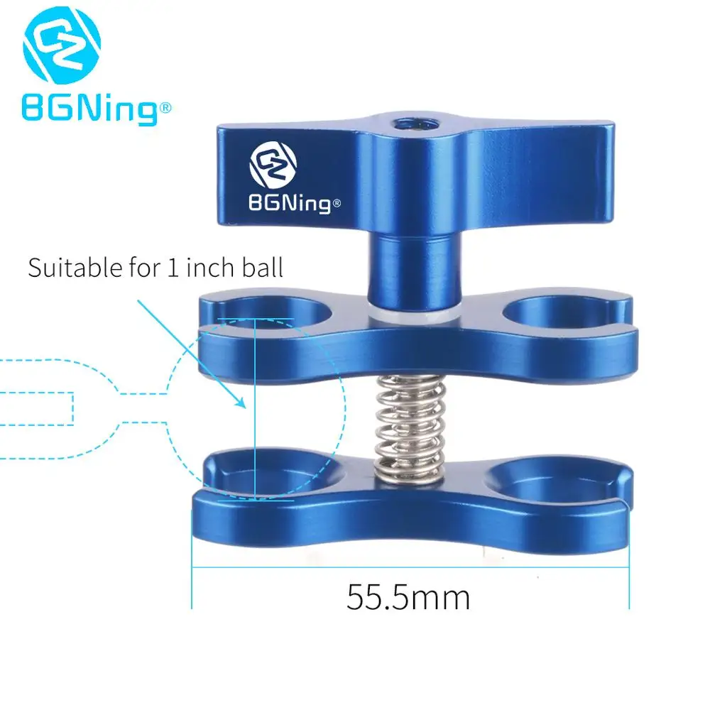 BGNing nero accessorio per fotocamera CNC in alluminio per immersioni a sfera luci braccio sfera farfalla clip triplo morsetto adattatore compatibile con Gopro 5 6 BGNing nero accessorio per fotocamera CNC in alluminio per immersioni a sfera luci braccio sfera farfalla clip triplo morsetto adattatore compatibile con Gopro 5 6