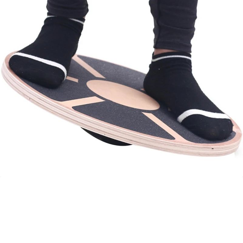 

New Yoga Wooden Wobble Balance Board Non-Slip Balance Stability Agility Stability Disc Waist Core Training Plate
