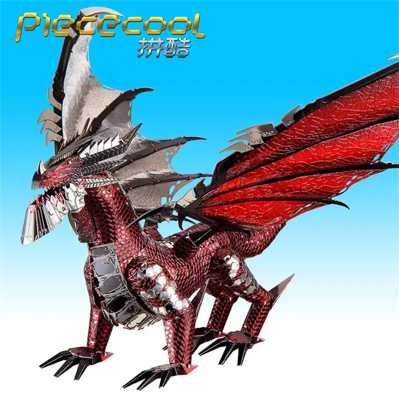 

Piececool Black Dragon King 3D Metal Puzzle DIY Assembled Model Adult Toy Children Educational Puzzle