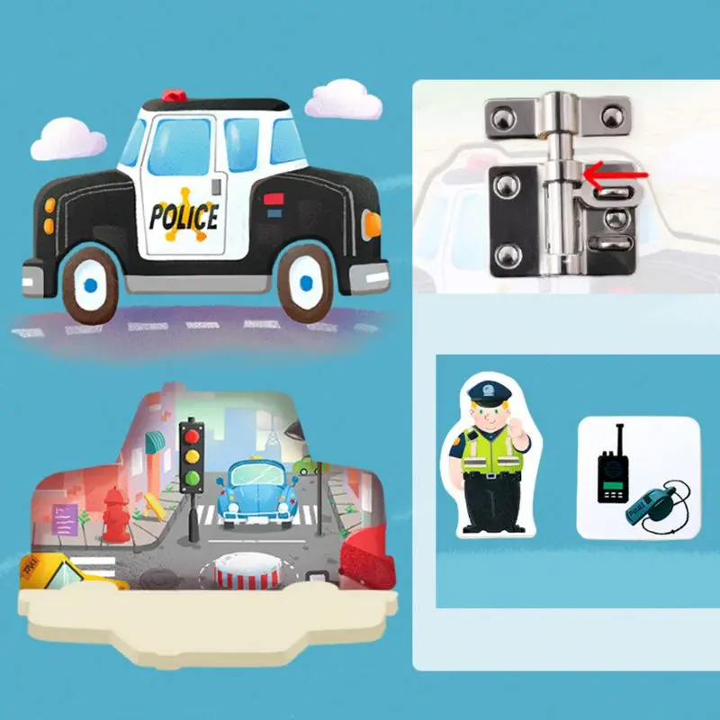  Wooden Montessori Children Cognitive Board Unlocking Education Toy Teaching Kids - 4000166474615