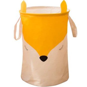 

Folding Laundry Storage Basket Kids Toys Barrel Cartoon Fox Storage Bucket Laundry Organizer Dirty Clothes Washing Organization