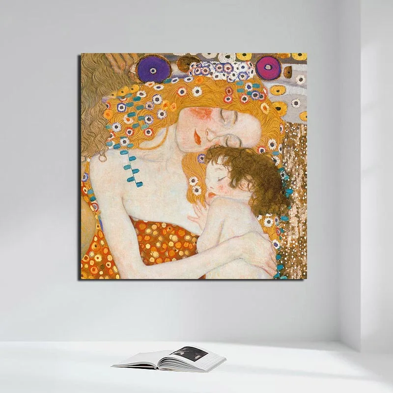 Постеры на холсте с изображением женщины и ребенка Gustav Klimt Мраморная Настенная