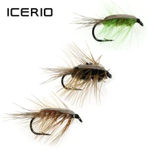 

6PCS #6 Woolly Worm Brown Caddis Nymph Fly Deer Hair Beetle Trout Fly Fishing Bait White Green Black
