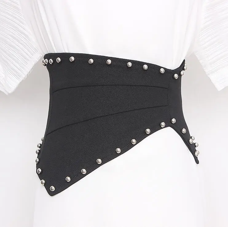 women's-runway-fashion-black-denim-elastic-cummerbunds-female-vintage-dress-corsets-waistband-belts-decoration-wide-belt-r1230
