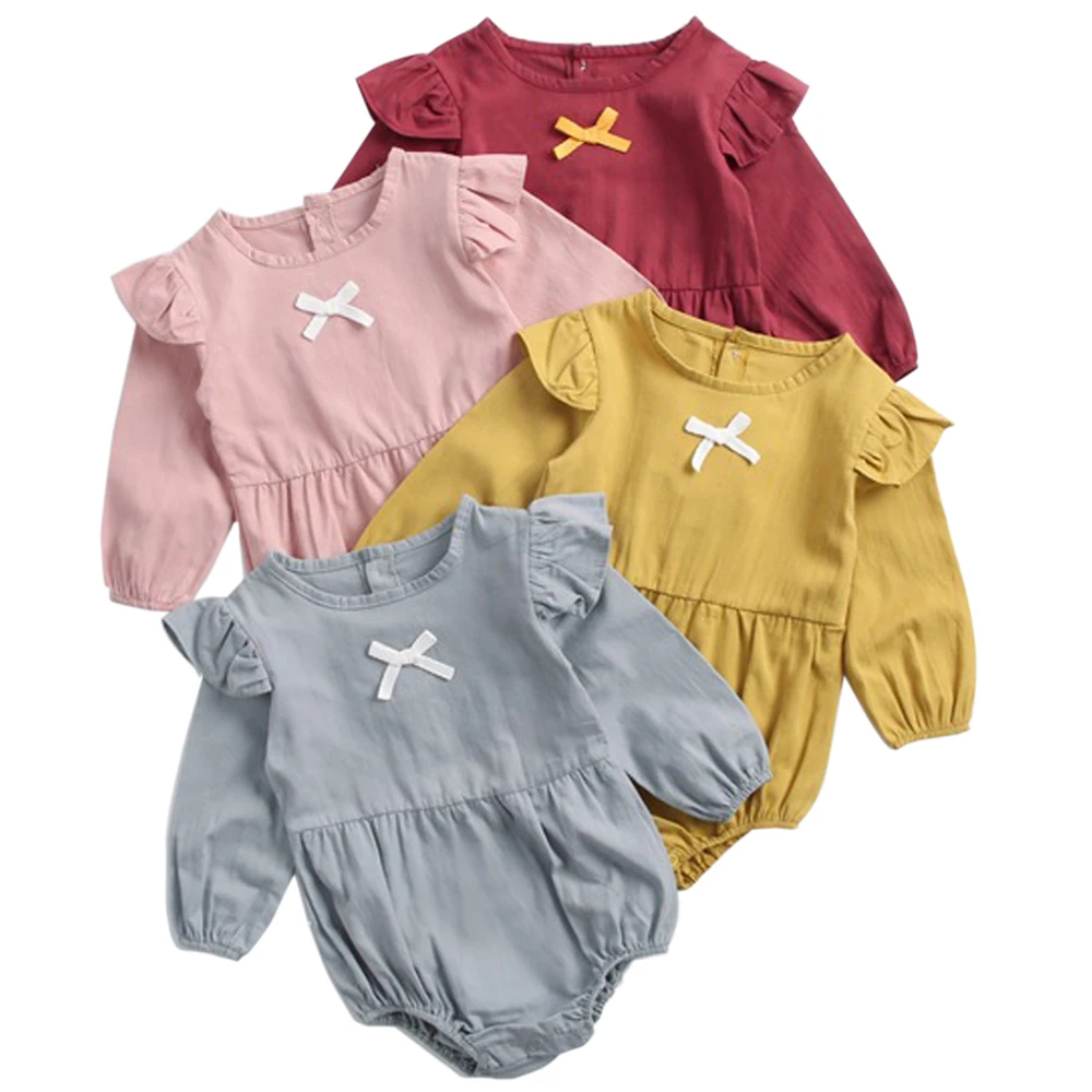 

Cotton Infant Toddler Baby Girl Romper Vintage Long Sleeve Neborn Girl Romper Jumpsuit Spring Summer Autumn Baby Girl Clothing