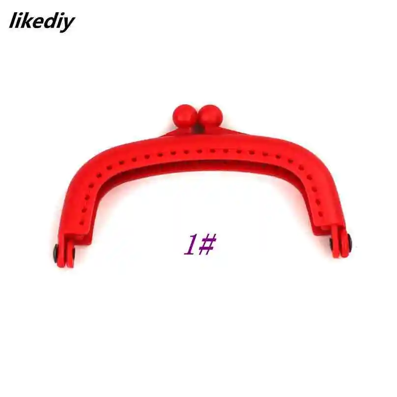 1 piece 8.5 cm candy color arc resin plastic purse frame with hole Kiss