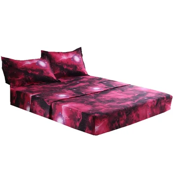 

Lychee 3D Starry Sky Print Fitted Sheets Soft Mattress Cover Four Corners With Elastic Band Bed Sheets Multi-size