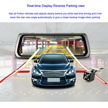 

10 Dual Lens Full HD 1080P Dash Cam Car Parking Real-Time Display Parking View