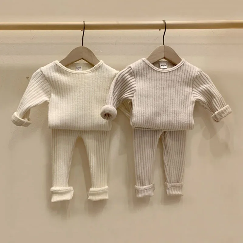Spring Autumn Baby Clothing Set baby boy outfits baby outfits For 0-5Y Baby Girl Boy Clothes Warm Sweater +Pants Children Pajamas Girl Clothes