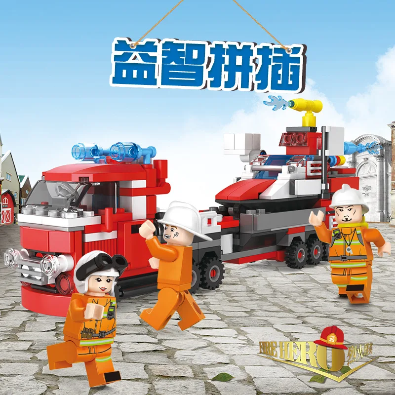 

2601 Children Educational Building Blocks Firefighting Series Rescue SWAT Team DIY Assembled Building Blocks Toy Four Boxes of a