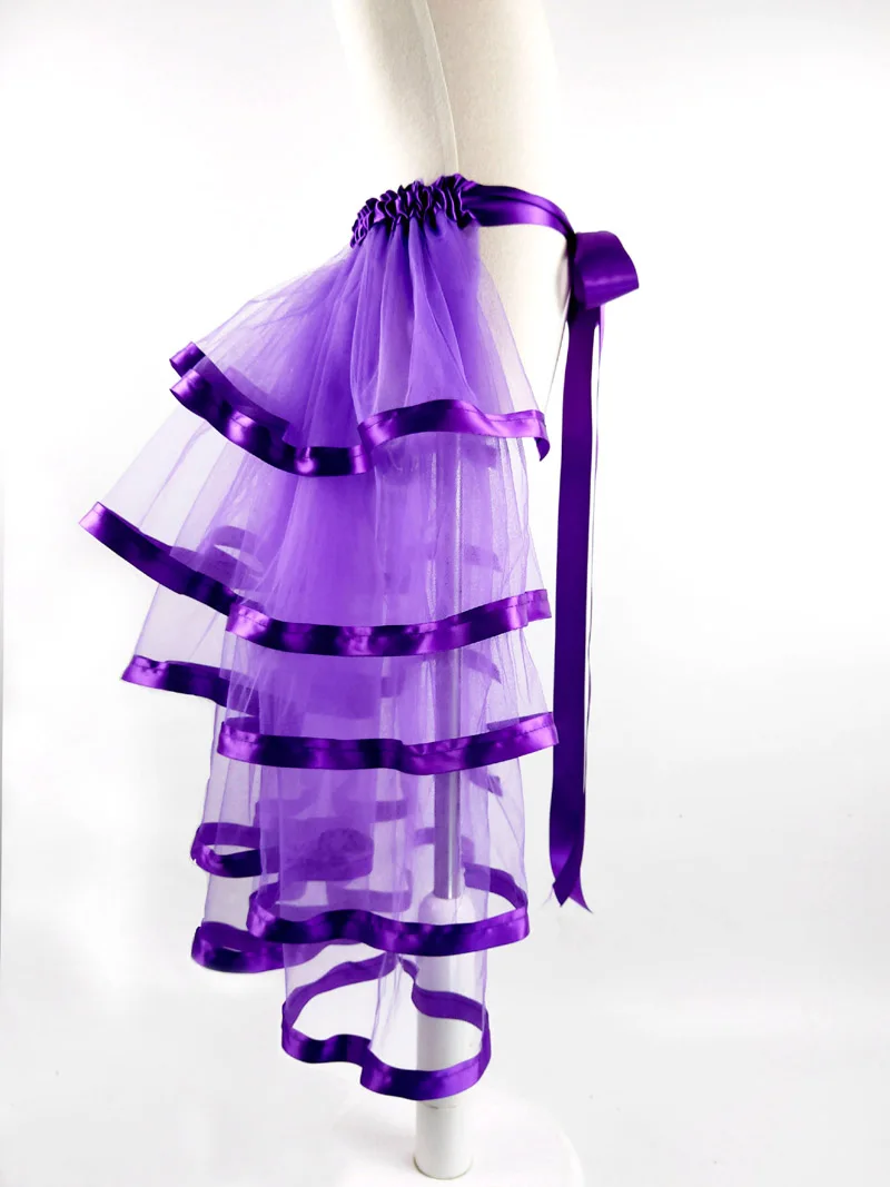 purple Передний диск Открытый розовый дети девочки DJ вечерние танцевальный костюм показать торт юбка-пачка для женщин Одежда для перфоманса балетные пачки и юбки - Цвет: purple