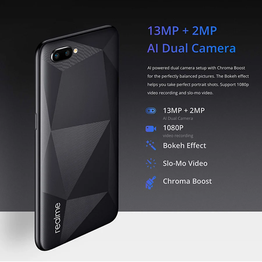 RU версия OPPO Realme C2 15,5 HD+ Dewdrop MediaTek Helio P22 2 Гб ОЗУ 16 Гб ПЗУ 13 МП AI двойная камера заднего вида 4000 мАч мобильный телефон