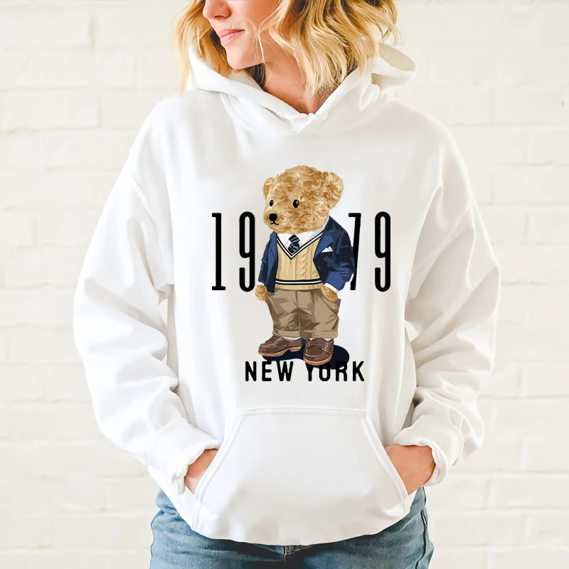 Creative Fashion Gentleman Teddy Bear Sweatshirt Autumn/Winter Thickening Plus-size Men and Women Hoodies Lovers Hoodie S-4XL