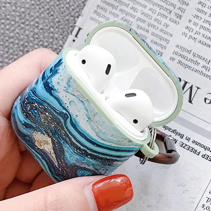 Light Blue Мультфильм Airpod Чехлы для Airpods Роскошные защитные наушники чехол для Apple Airpods чехол противоударный держатель Чехол Коробка для хранения - Цвет: Light Blue