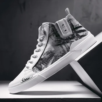 

2020 New Casual Sneakers Man Black White Adult Casual Shoes Men High Top Walking Shoes Brand Fashion Men Young Casual Shoes