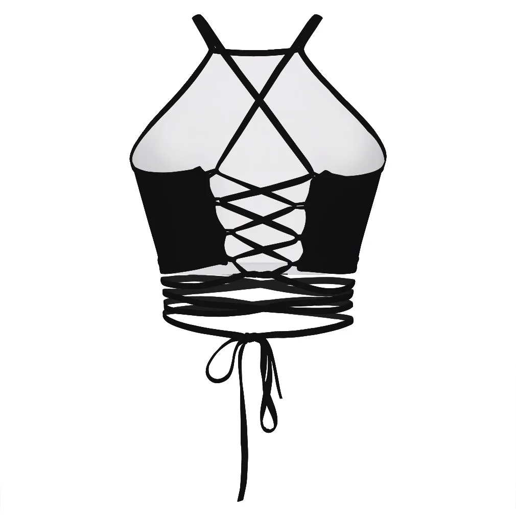 New Summer Sexy Cartoon Naruto Printed Girl Vest Tanks Slim Fitness Cross Bandage Women Camis Crop Tops Streetwear