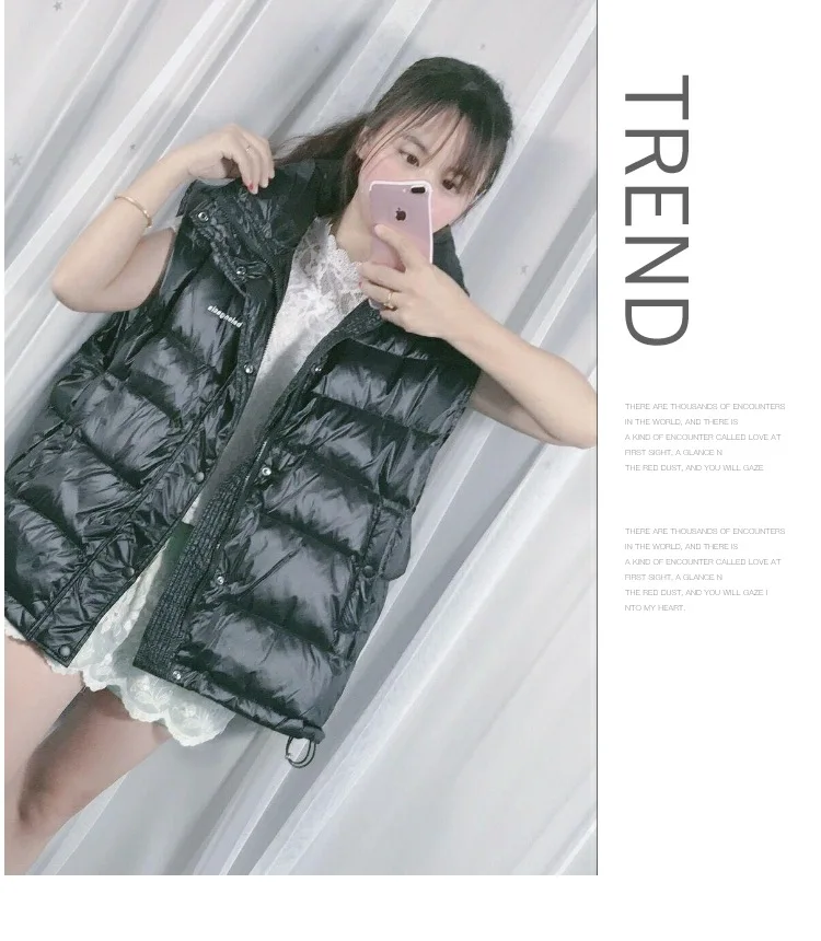 Down Vest Women's Short Autumn And Winter New Style Large Size Thin down Jacket Vest Waistcoat Vest Couples Coat