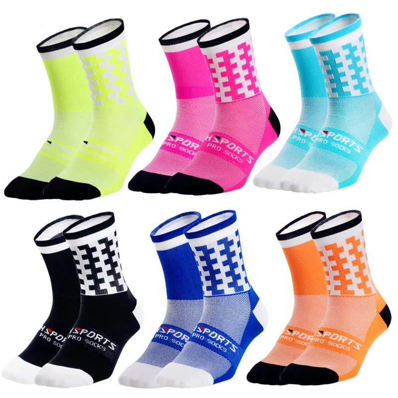 

3 pairs Colorful Asymmetry Sports Socks Wearable Sweat Cycling Socks Cycling Running Football Basketball Outdoor Sports