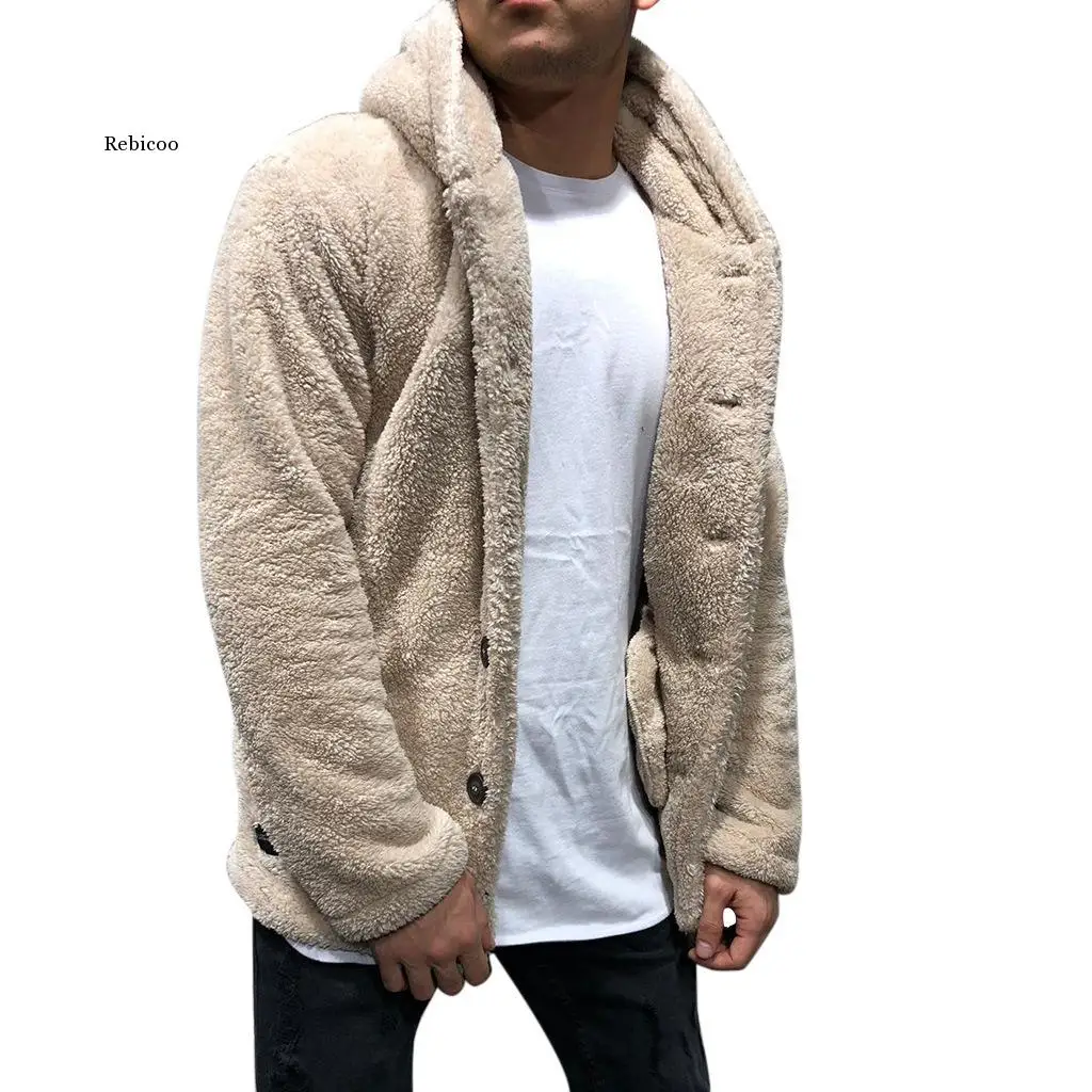 Men's Thick Hoodie Solid Color Top 