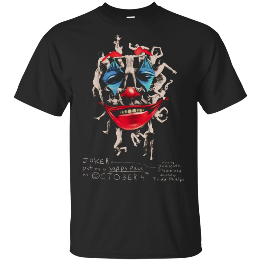 

Joker 2019 Poster Joaquin Phoenix Movie Tv Black T-Shirt M-Xxxl Loose Size Top Ajax Tee Shirt