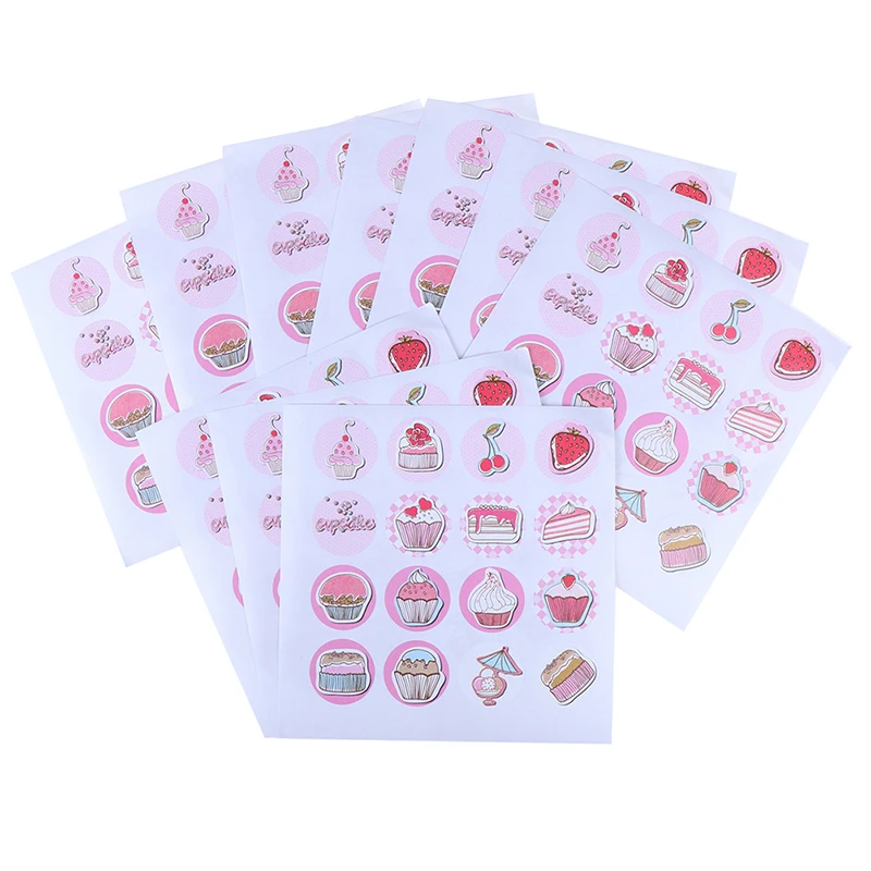 

160pcs/Set Cute Cup Cake DIY Multifunction Adhesive Christmas Sealing Sticker Packaging Sealing Label Sticker Gift Stickers
