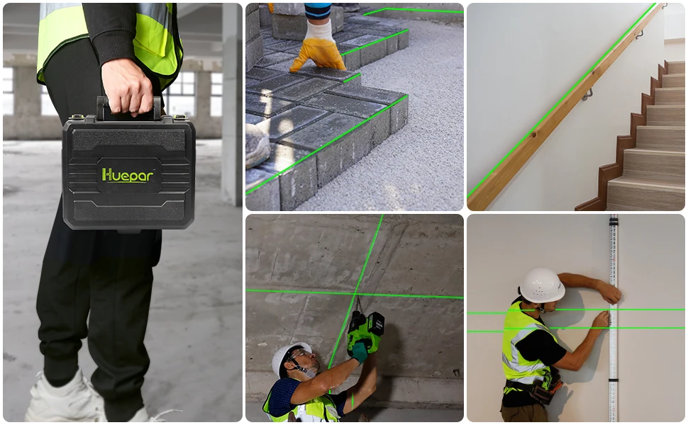 16 Lines Green Beam 4D Cross Line Tiling Floor Laser Tools Osram Horizontal & Ve