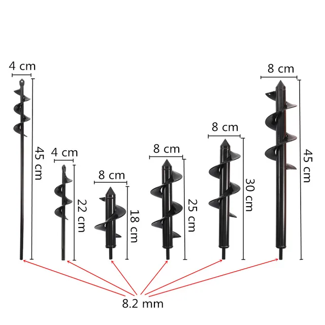 Fekete Otthoni Udvar Kerti Virágnövény Farm Ültetése Auger Digger Twist Spirál Bit Ásó Lyukak Fúró Szerszámok - Image 2