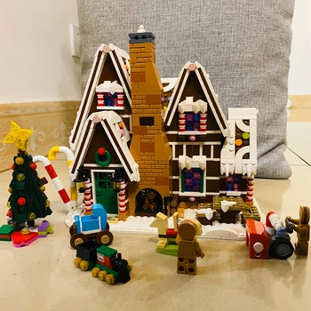 

New 1628pcs Idea Creator Sets Exclusives Gingerbread House Building Blocks With Action Figure Fit 10267 Toys For Children