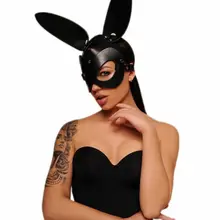 Женские милые Хэллоуин длинные уши кроликов маска кролика костюм косплей маскарад