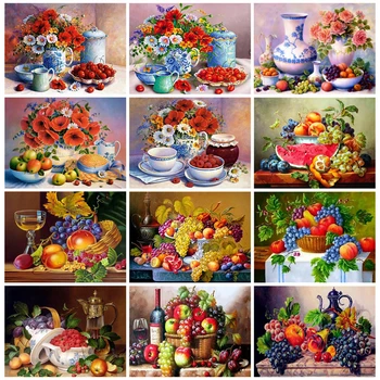 

EverShine Diamond Painting Full Drill Square Fruit Diamond Embroidery Grape Rhinestones Art Handicraft Hobby Gift Wall Decor