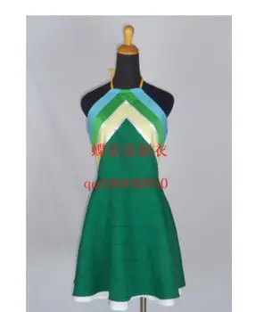 

Brdwn FAIRY TAIL Womens Wendy Marvell 2nd generation Cosplay Costumes Green Dress