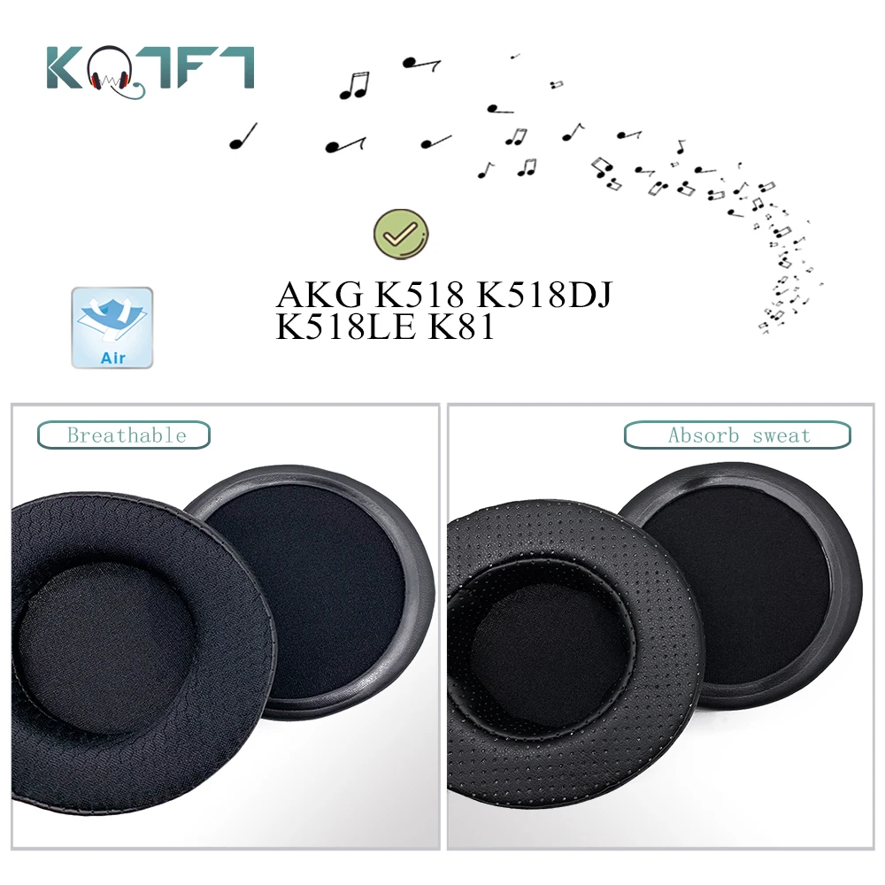 

KQTFT Breathable Leather Replacement EarPads for AKG K518 K518DJ K518LE K81 Headphones Parts Earmuff Cover Cushion Cups