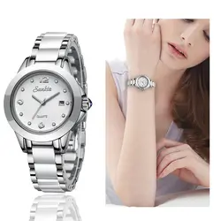 Relogio Feminino SUNKTA женские часы водонепроницаемые Топ брендовые роскошные часы женские с керамикой и металлическим ремешком Relojes Para Mujer