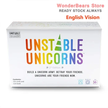 

Unstable Unicorns Second Edition Base Game 135 Cards Board Party Game for Adults 2-8 players Ages 14+